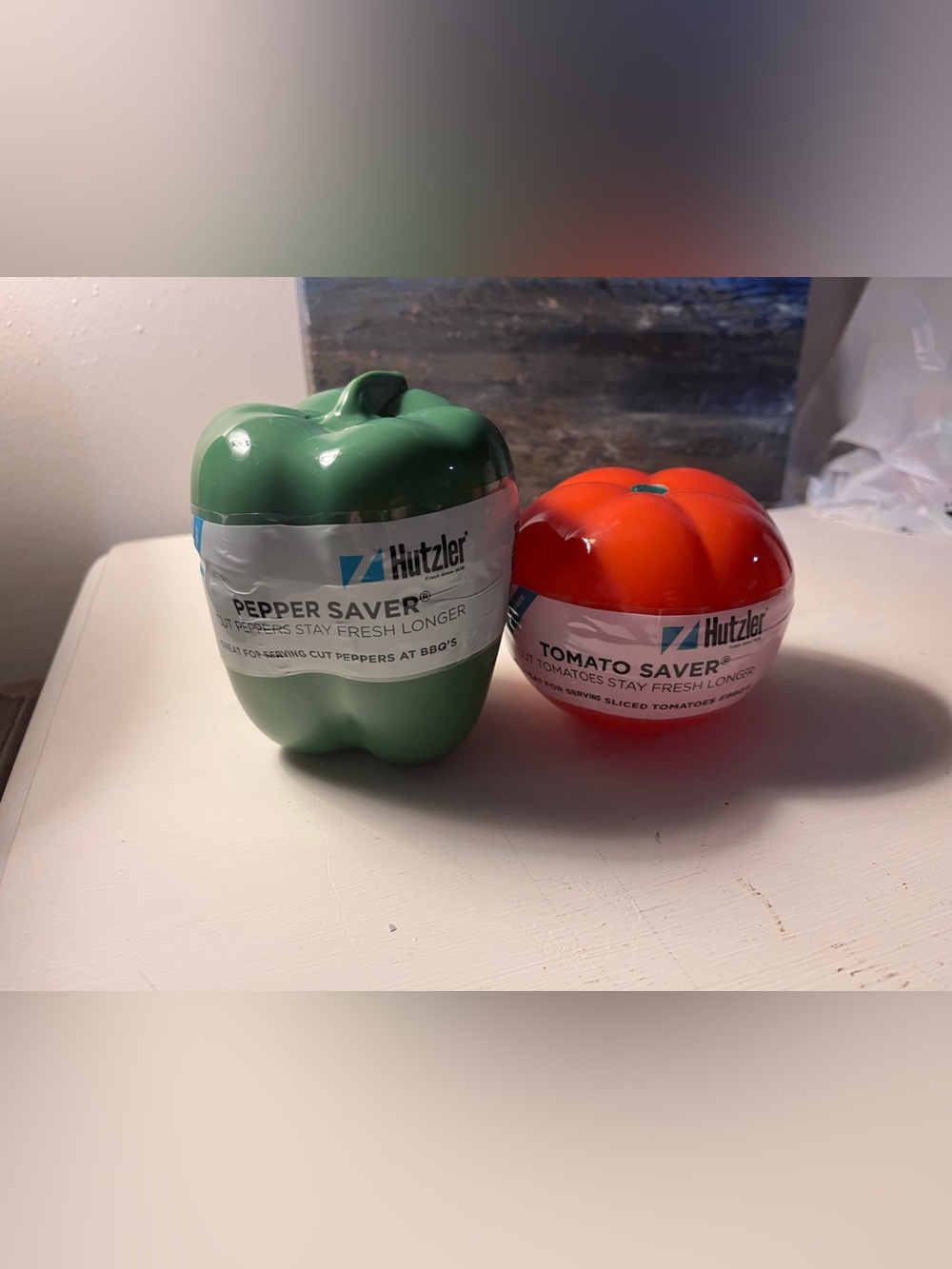 Green Pepper and Red Tomato Saver Set